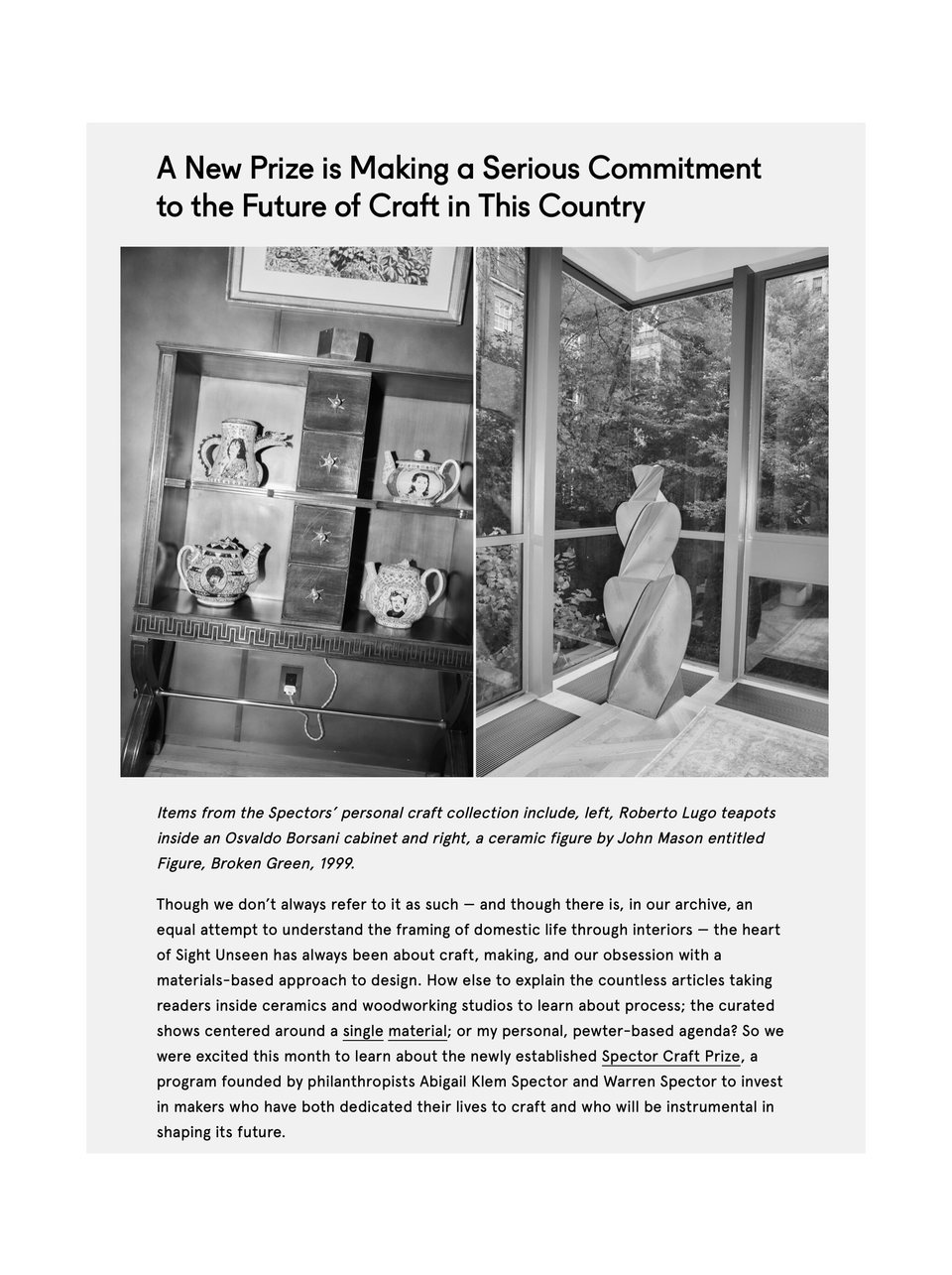 A New Prize is Making a Serious Commitment to the Future of Craft in this Country
